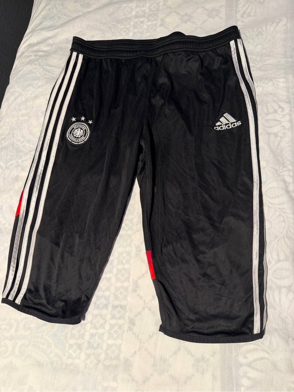 Adidas Germany 2013-14 3/4 Training Men's Pants Soccer Football Black lightweigh